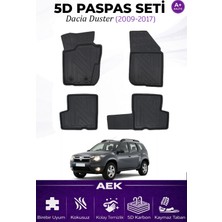AEK Modern Dacia Duster 2009-2017 4x2 Araca Özel Havuzlu "karbon" Paspas Takımı