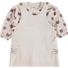 Civil Baby Kedi Empirme Badili 6-18 Ay Elbise - Bej