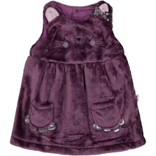 Civil Baby Cep Detaylı Kedi Nakışlı 6-18 Ay Elbise - Lila