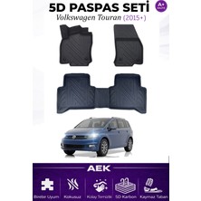 AEK Modern Volkswagen Touran 2015+ Araca Özel Havuzlu "karbon" Paspas Takımı