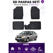 AEK Modern Renault Symbol 2007-2012 Araca Özel Havuzlu "karbon" Paspas Takımı