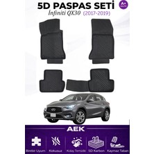 AEK Modern Infiniti QX30 2017-2019 Araca Özel Havuzlu "karbon" Paspas Takımı