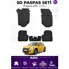 AEK Modern Peugeot 208 2019+ Araca Özel Havuzlu "karbon" Paspas Takımı