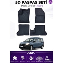AEK Modern Dacia Dokker 2012+ Araca Özel Havuzlu "karbon" Paspas Takımı