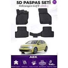 AEK Modern Volkswagen Golf 8 Araca Özel Havuzlu "karbon" Paspas Takımı