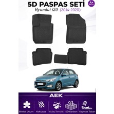 AEK Modern Hyundai I20 2014-2020 Araca Özel Havuzlu "karbon" Paspas Takımı