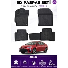 AEK Modern Toyota Corolla 2019+ Araca Özel Havuzlu "karbon" Paspas Takımı