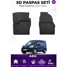 AEK Modern Ford Connect 2013-2022 Panelvan Araca Özel Havuzlu "karbon" Paspas Takımı