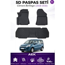 AEK Modern Citroen Berlingo 2008-2018 Araca Özel Havuzlu "karbon" Paspas Takımı