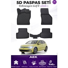 AEK Modern Volkswagen Golf 8 Manuel Araca Özel Havuzlu "karbon" Paspas Takımı