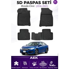 AEK Modern Honda Civic 2016-2021 Araca Özel Havuzlu "karbon" Paspas Takımı