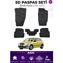 AEK Modern Skoda Fabia 1999-2007 Araca Özel Havuzlu "karbon" Paspas Takımı