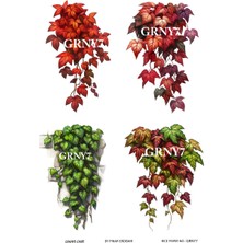 Lineart Grny7 Salkım, Yaprak Desenli 29*42 cm Pirinç Dekopaj