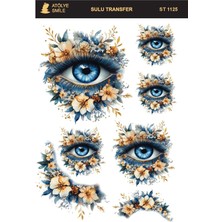 Atölye Smile ST1125 Mavi Göz Desenli 25*35 cm Açık Zemin Sulu Transfer