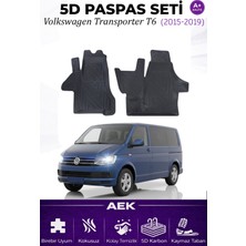 AEK Modern Transporter T6 2015-2019 Araca Özel Havuzlu "karbon" Paspas Takımı