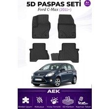 AEK Modern Ford C-Max 2011+ Araca Özel Havuzlu "karbon" Paspas Takımı