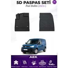 AEK Modern Fiat Doblo 2023+ Panelvan Araca Özel Havuzlu "karbon" Paspas Takımı