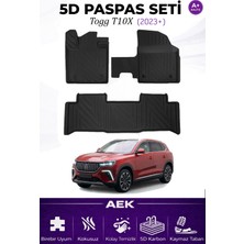 AEK Modern Togg T10X 2023+ Araca Özel Havuzlu "karbon" Paspas Takımı