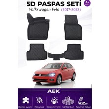AEK Modern Volkswagen Polo 2017-2022 Araca Özel Havuzlu "karbon" Paspas Takımı