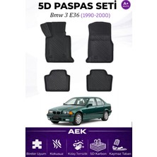 AEK Modern Bmw 3 Serisi E36 Araca Özel Havuzlu "karbon" Paspas Takımı