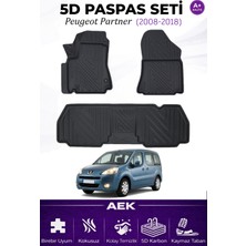 AEK Modern Peugeot Partner 2008-2018 Araca Özel Havuzlu "karbon" Paspas Takımı