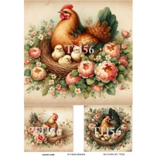 Lineart TH56 Tavuk ve Civciv Desenli 29*42 cm Pirinç Dekopaj