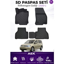 AEK Modern Volkswagen Caddy 2020+ Araca Özel Havuzlu "karbon" Paspas Takımı