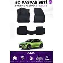 AEK Modern Peugeot E 208 2022+ Araca Özel Havuzlu "karbon" Paspas Takımı