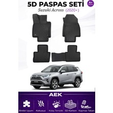 AEK Modern Suzuki A-Cross 2020+ Araca Özel Havuzlu "karbon" Paspas Takımı