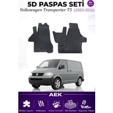 AEK Modern Volkswagen Transporter T5 2003-2009 Araca Özel Havuzlu "karbon" Paspas Takımı