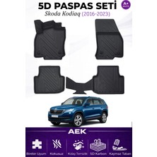 AEK Modern Skoda Kodiaq 2016-2023 Araca Özel Havuzlu "karbon" Paspas Takımı