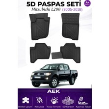 AEK Modern Mitsubishi L200 2005-2018 Araca Özel Havuzlu "karbon" Paspas Takımı