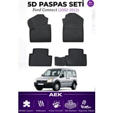 AEK Modern Ford Connect 2003-2014 Araca Özel Havuzlu "karbon" Paspas Takımı