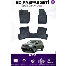AEK Modern Dacia Duster 2020-2023 4x2 Araca Özel Havuzlu "karbon" Paspas Takımı