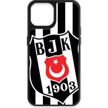 iPhone 14 Uyumlu Beşiktaş Büyük Arma Cam Lisanslı Telefon Kılıfı