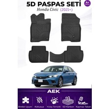 AEK Modern Honda Civic 2021+ Araca Özel Havuzlu "karbon" Paspas Takımı