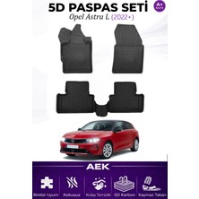 AEK Modern Opel Astra "l" 2022+ Araca Özel Havuzlu "karbon" Paspas Takımı