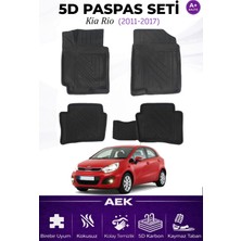 AEK Modern Kia Rio 2011-2017 Araca Özel Havuzlu "karbon" Paspas Takımı