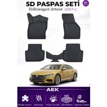 AEK Modern Volkswagen Arteon 2017+ Araca Özel Havuzlu "karbon" Paspas Takımı