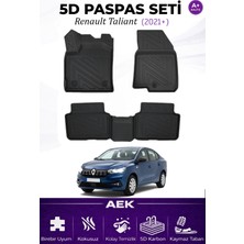 AEK Modern Renault Taliant 2021+ Araca Özel Havuzlu "karbon" Paspas Takımı