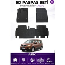 AEK Modern Peugeot Rifter 2019+ Araca Özel Havuzlu "karbon" Paspas Takımı