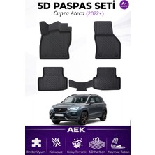 AEK Modern Cupra Ateca 2022+ Araca Özel Havuzlu "karbon" Paspas Takımı