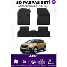 AEK Modern Opel Grandland 2017+ Araca Özel Havuzlu "karbon" Paspas Takımı