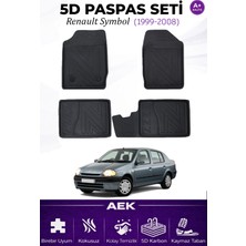 AEK Modern Renault Symbol 1999-2007 Araca Özel Havuzlu "karbon" Paspas Takımı