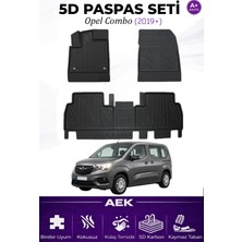 AEK Modern Opel Combo 2019+ Araca Özel Havuzlu "karbon" Paspas Takımı