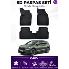 AEK Modern Skoda Elroq 2024+ Araca Özel Havuzlu "karbon" Paspas Takımı