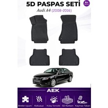 AEK Modern Audi A4 2008-2016 Araca Özel Havuzlu "karbon" Paspas Takımı