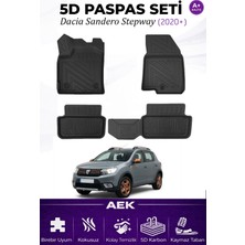 AEK Modern Dacia Sandero 2020+ Essential Araca Özel Havuzlu "karbon" Paspas Takımı