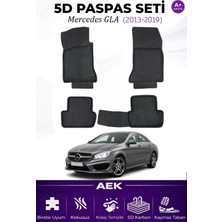 AEK Modern Mercedes Gla 2013-2019 Araca Özel Havuzlu "karbon" Paspas Takımı