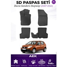 AEK Modern Dacia Sandero 2008-2019 Araca Özel Havuzlu "karbon" Paspas Takımı